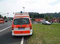 Schwerer Unfall mit Reisebus Lohmar Donrather Dreieck P309